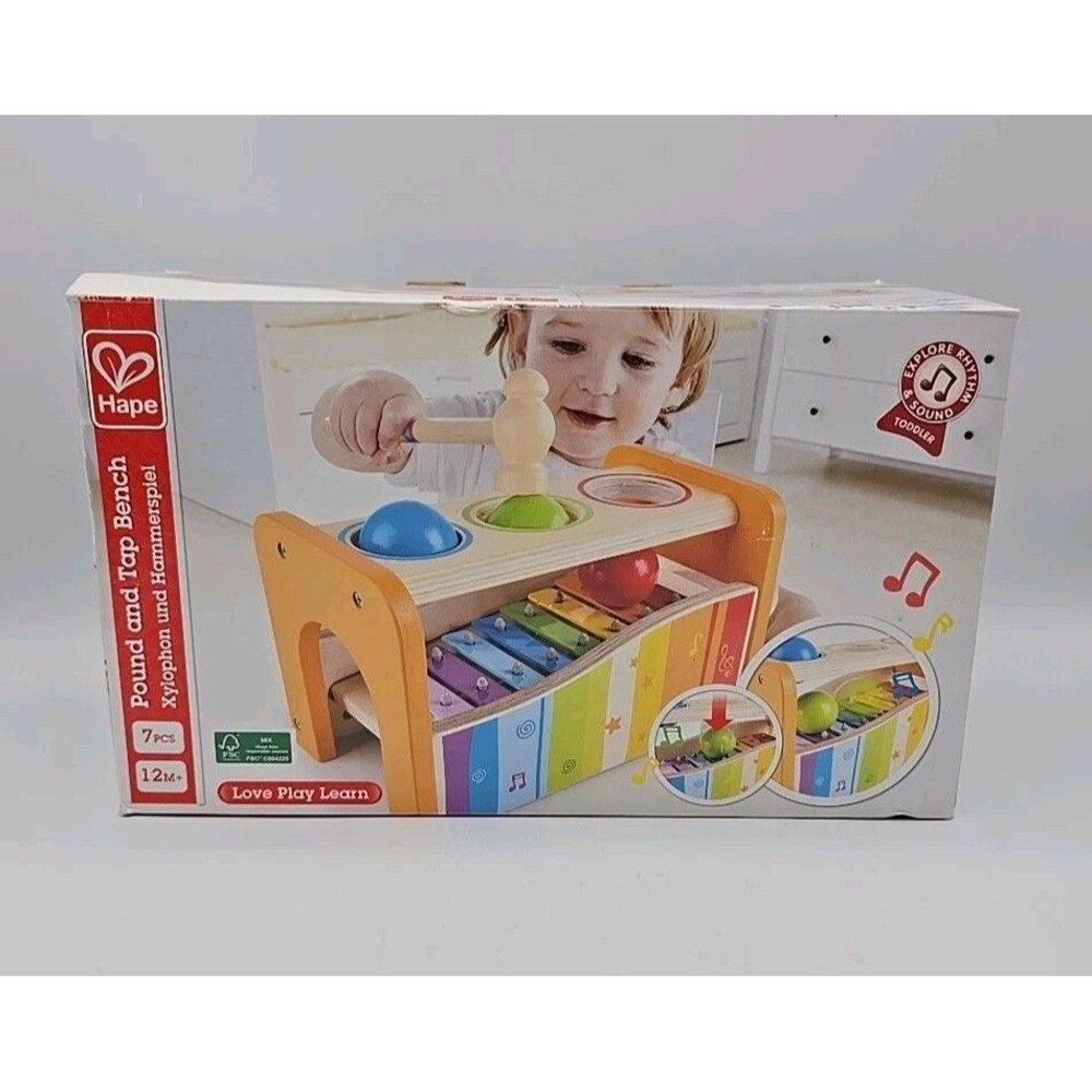 Hape Pound and Tap Bench with Slide Out Xylophone NEW in Box